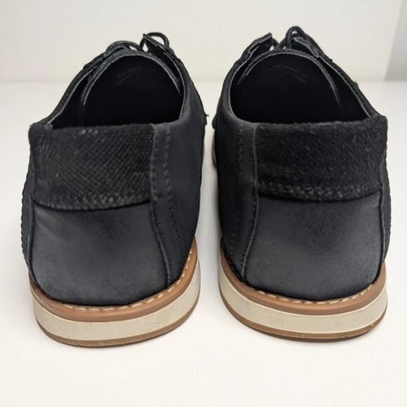 NEW! Mens Sz 12 ZANZARA Black Leather Canvas Lace Up BLAZE Oxfords Shoes - Picture 5 of 9